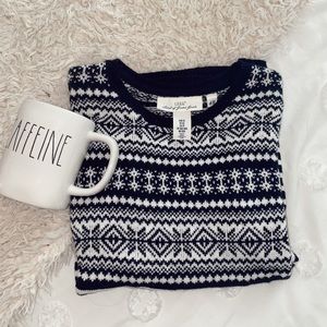 H&M blue and white sweater